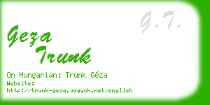 geza trunk business card