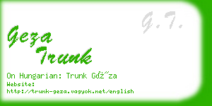 geza trunk business card